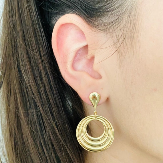 Buy Open Circle Earrings Circle Earrings Classy Earrings Gold Drop Earrings Geometric Earrings Long Elegant Earrings Online in India Etsy