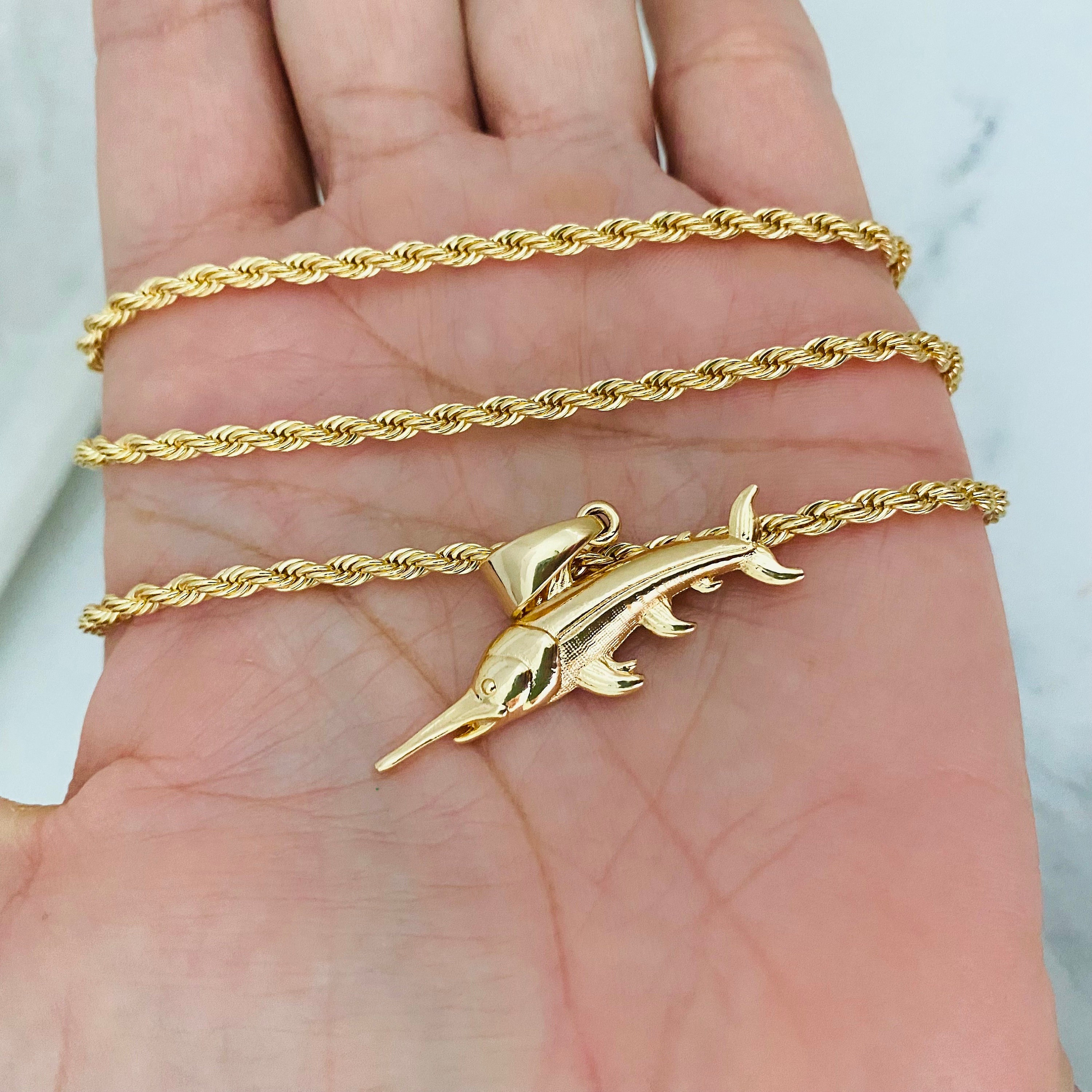 Gold clearance marlin necklace