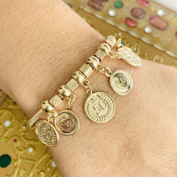 Prosperity Bracelet, Coin Bracelet, Charm Bracelet, Bracelet Charms, Coin  Charm Bracelet, Medallion Bracelet, Money Bracelet, Charms 