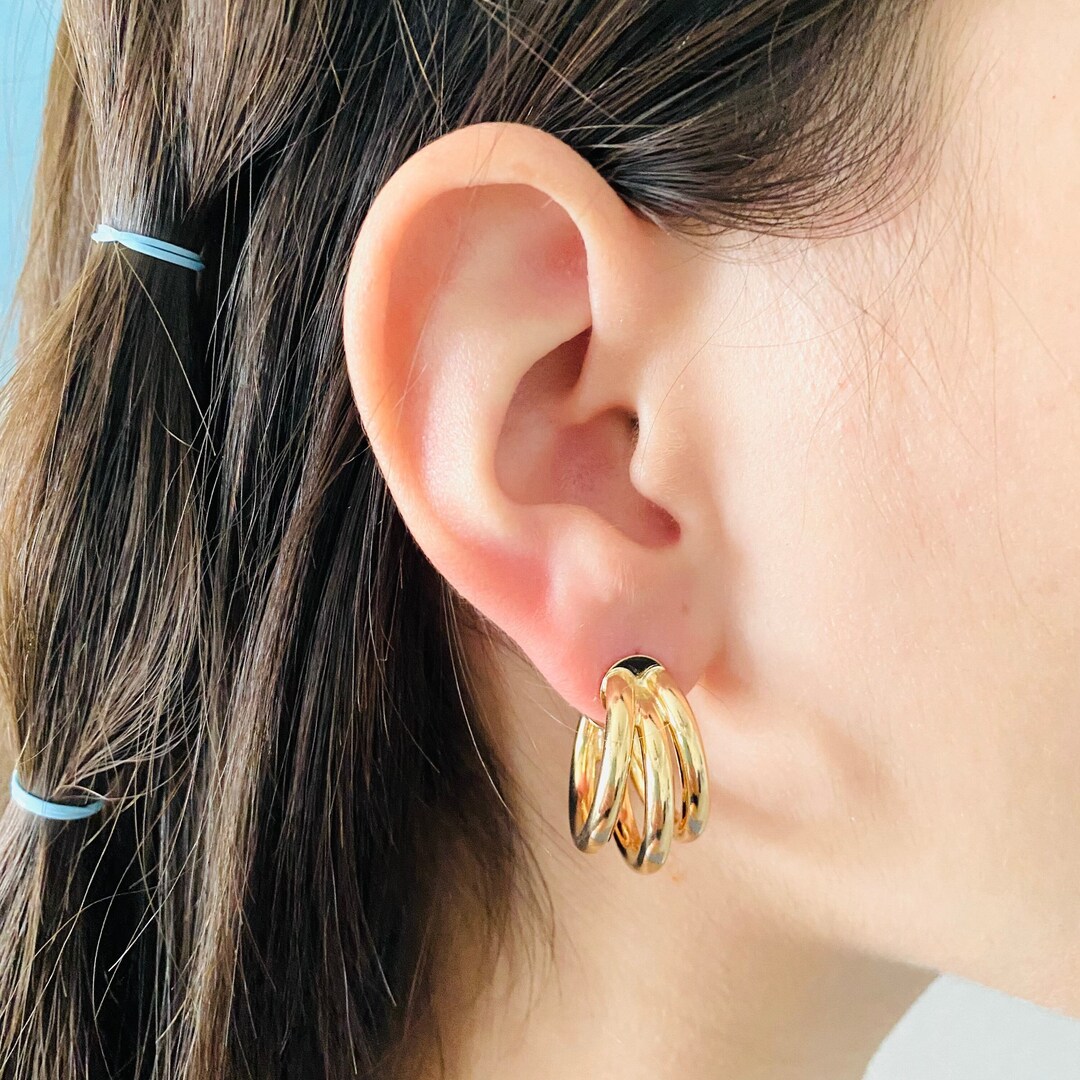 ピアス murmur [925silver]Great triple hoop earring Cascading Triple Hoop Earrings in Sterling Silver / Ready to