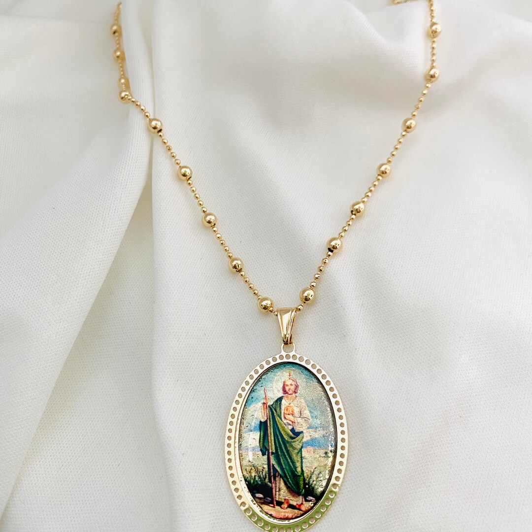 18k Gold Filled St Jude Medal Necklace: Catholic Religious Jewelry - Etsy