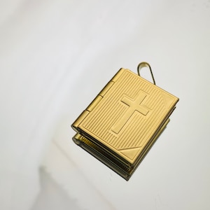 18k Gold Filled Holy Bible Pendant - Catholic Religious Jewelry