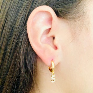 Personalized Initial Hoop Earrings: 18K Gold Filled Letter Huggies
