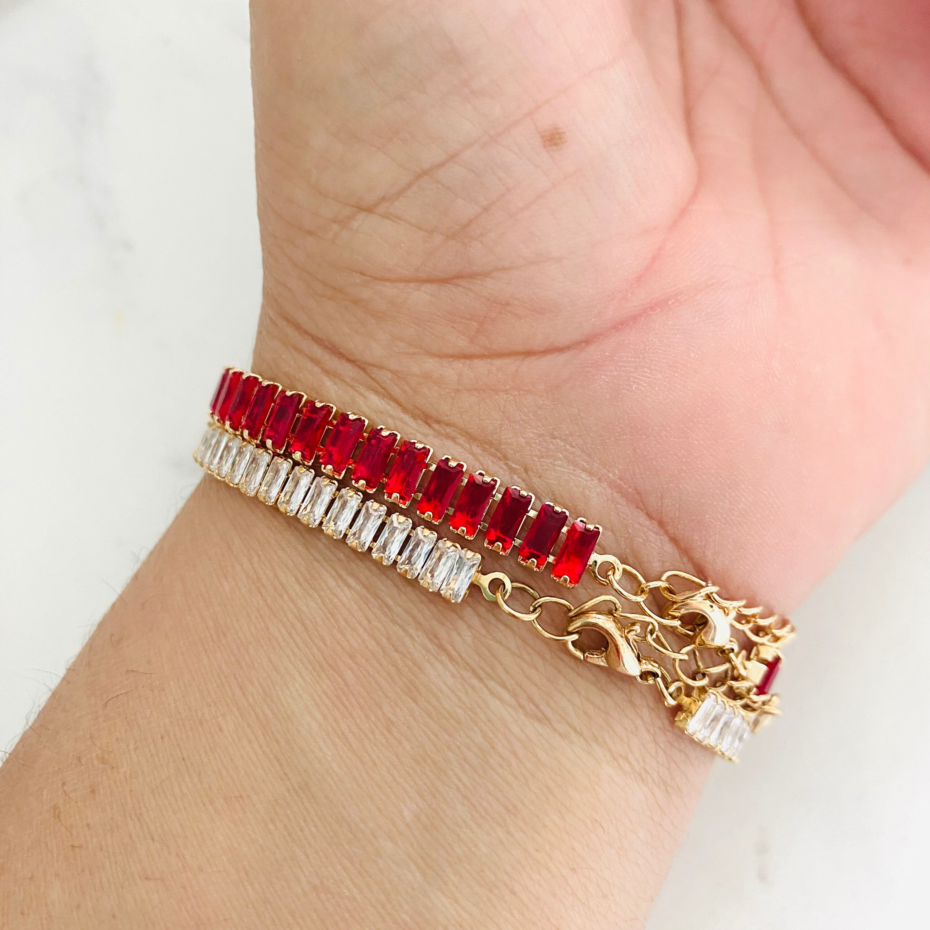 ブレスレット Gold Fay Crystal Baguette Bracelet Baguette Bracelet, Crystal Bracelet, Gemstone Bracelet