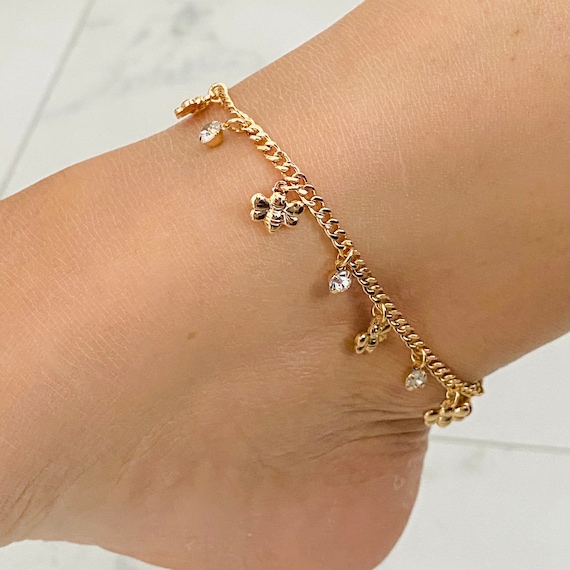 Gold bee anklet deals