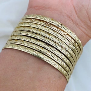 Gold Filled Set of Bangles, Indian Bangle Set, Gold Filled 7 Day Bangles, Bangle Bracelet Set, Stacking Bangle, Gold Bangle Bracelet