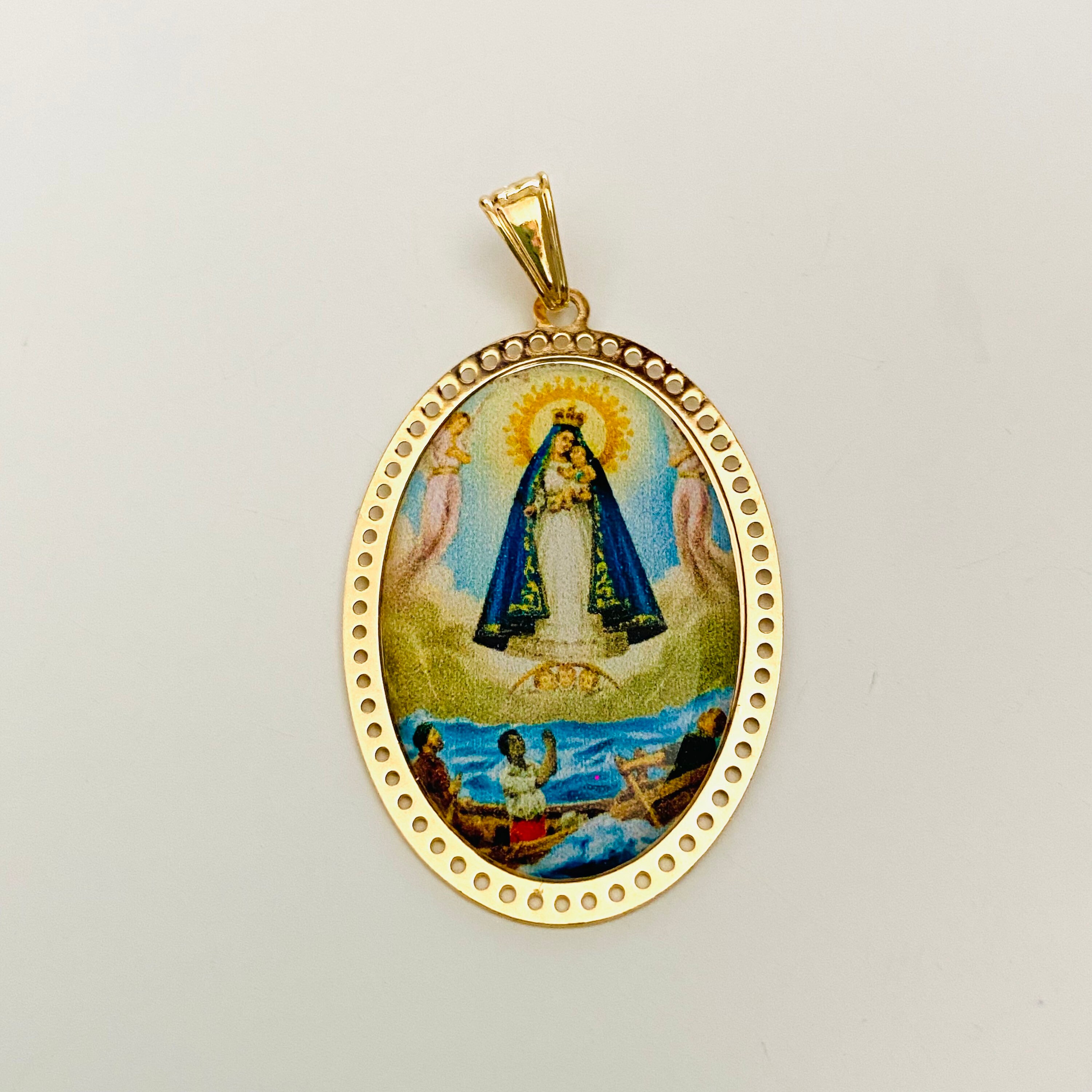 Caridad Del Cobre Gold Pendant, Virgen De La Caridad, Our Lady of ...