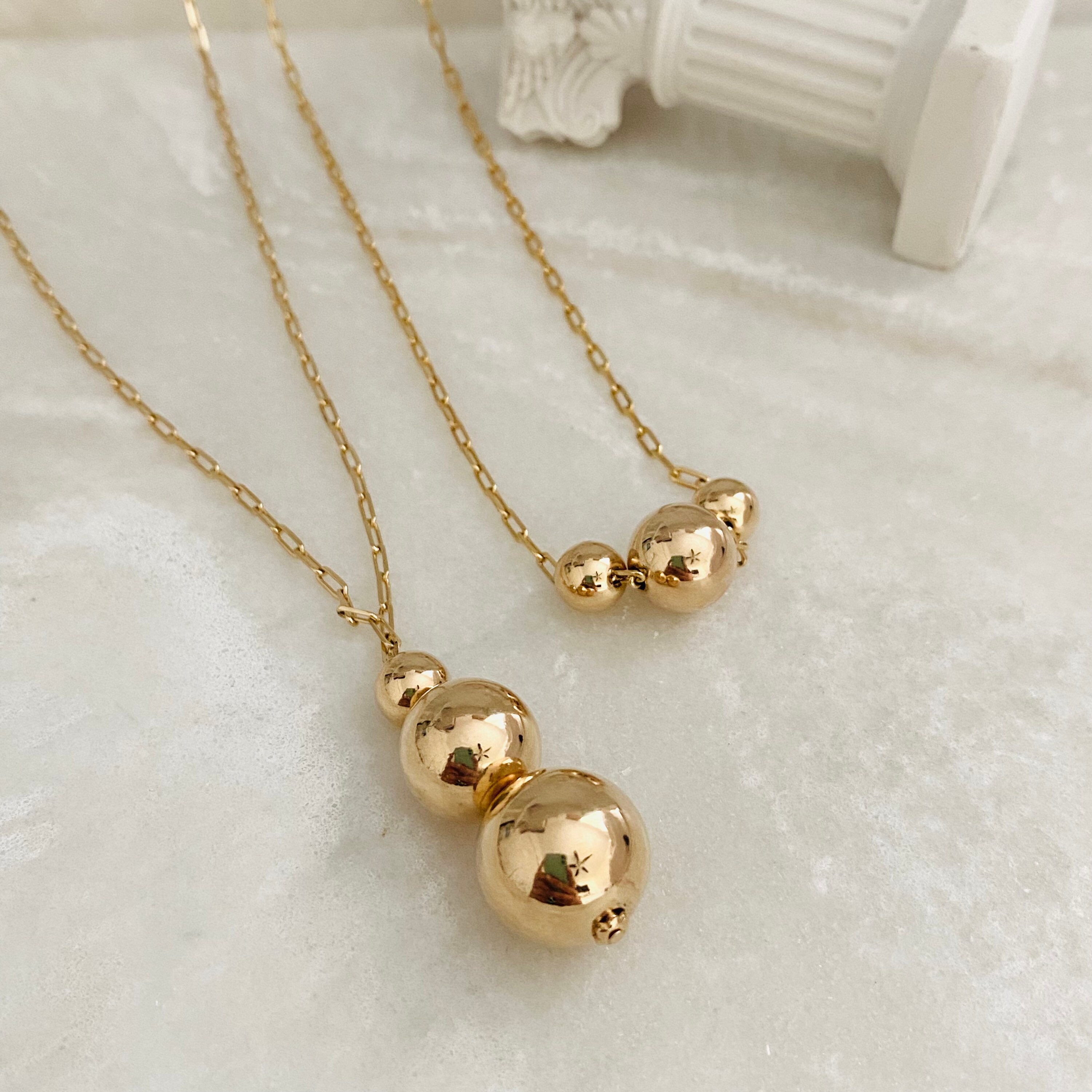 ★PEARLY MORE★ True drop ball chain necklace Diamond Fringe Ball Necklace - Half Drop | DIAMONDS +