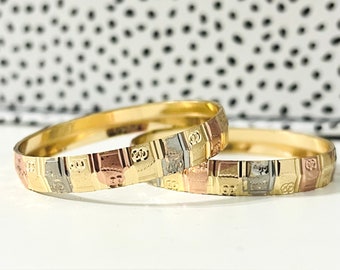 18K Gold Filled Baby Bangle Set: Hypoallergenic Stacking Bracelets