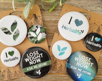 Botones Herbalife / camuflaje verde azulado y negro / HERBALIFE NUTRITION