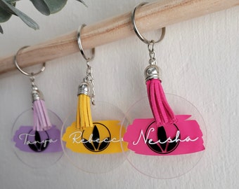 Herbalife Keychain with Tassel . HERBALIFE NUTRITION. Keychain Initial . Monogram Keychain .