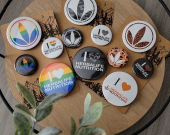 Herbalife Button Pins | cheetah pride camo | HERBALIFE VOEDING