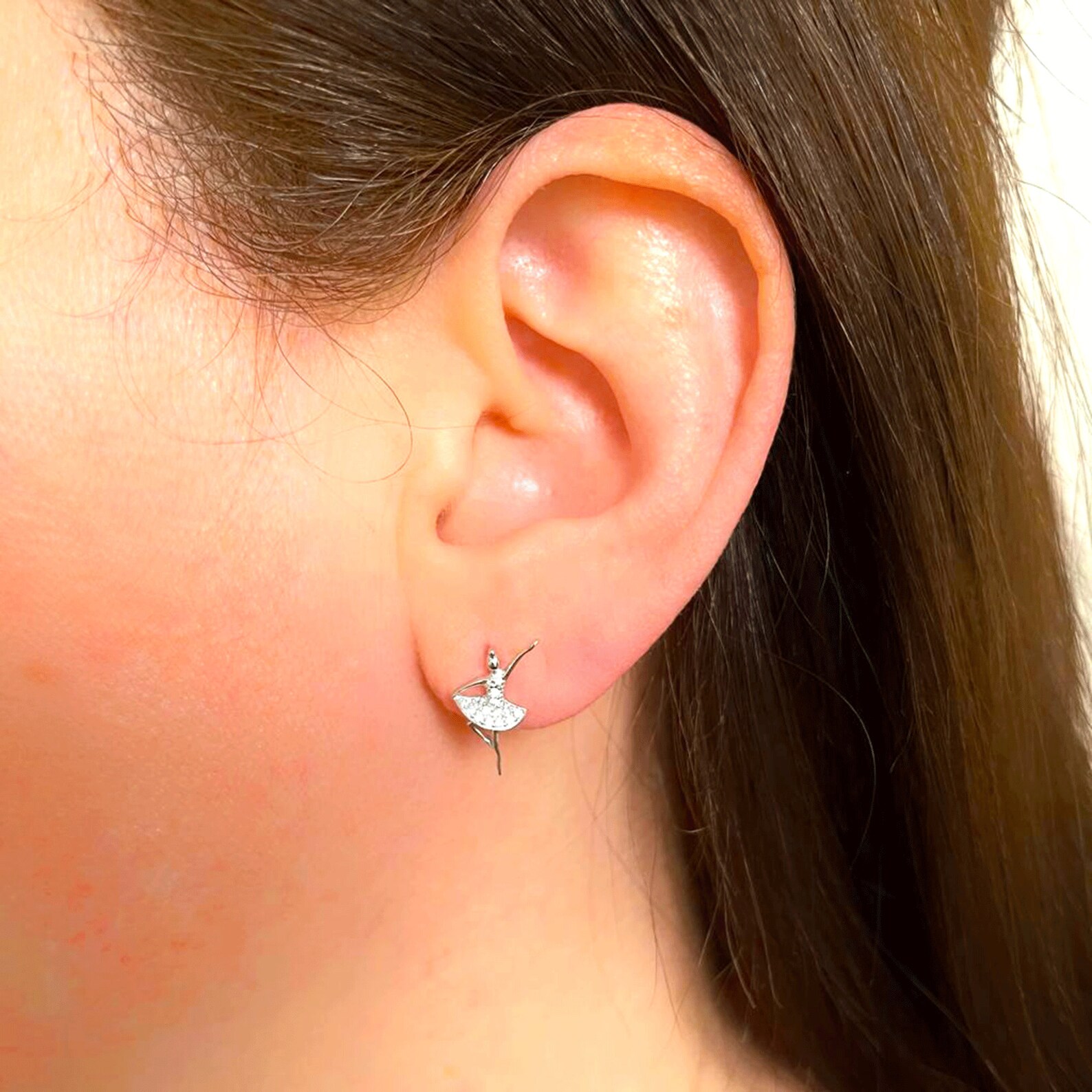 Sterling Silver 925 Ballet Dancer Ballerina Stud Earrings Etsy UK