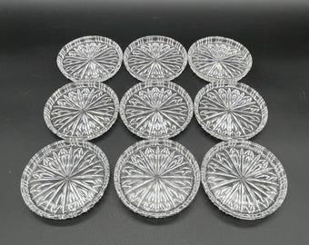 Vintage Crystal MCM Drink Coasters Set of 9