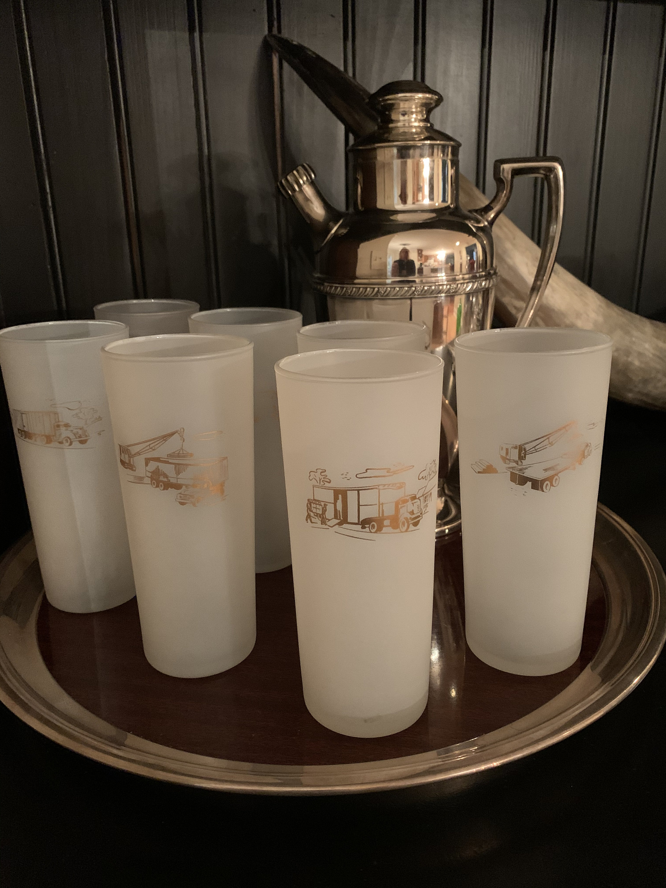 Vintage Frosted Zombie Glasses With Gold Big Rigs Etsy