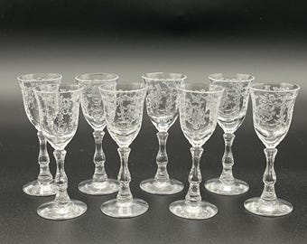 Fostoria Navarre Crystal Cordial Glasses Set of 8