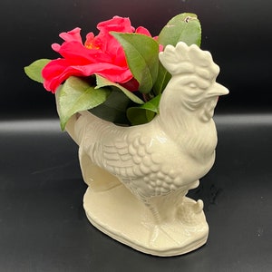 Vintage Rooster Cream Vase Made In Japan