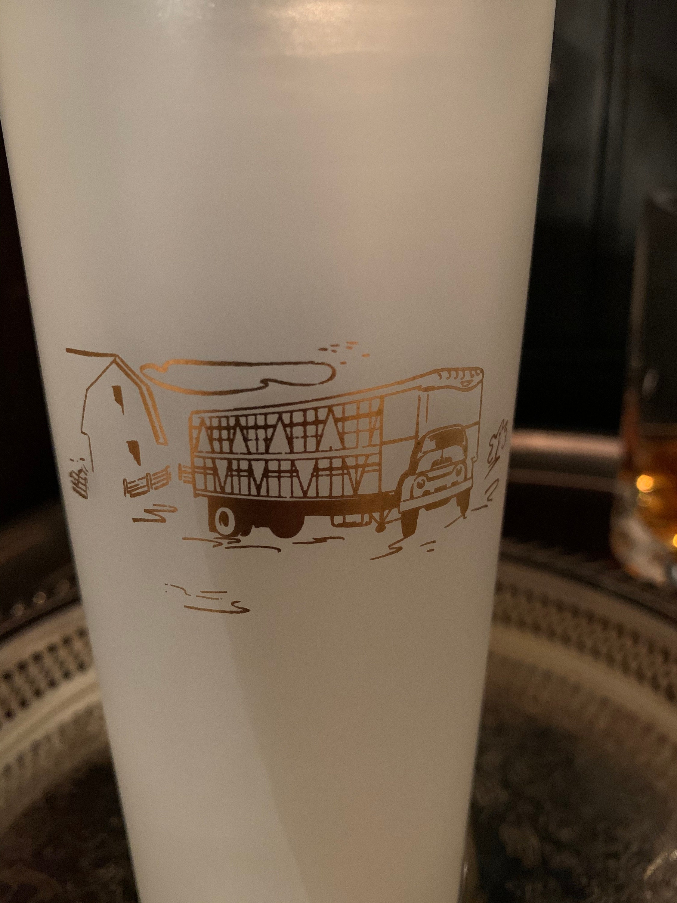 Vintage Frosted Zombie Glasses With Gold Big Rigs Etsy