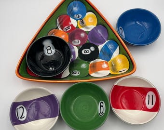 Retro Pool Ball Serving Set – MCM Snack & Dip Tray Ensemble