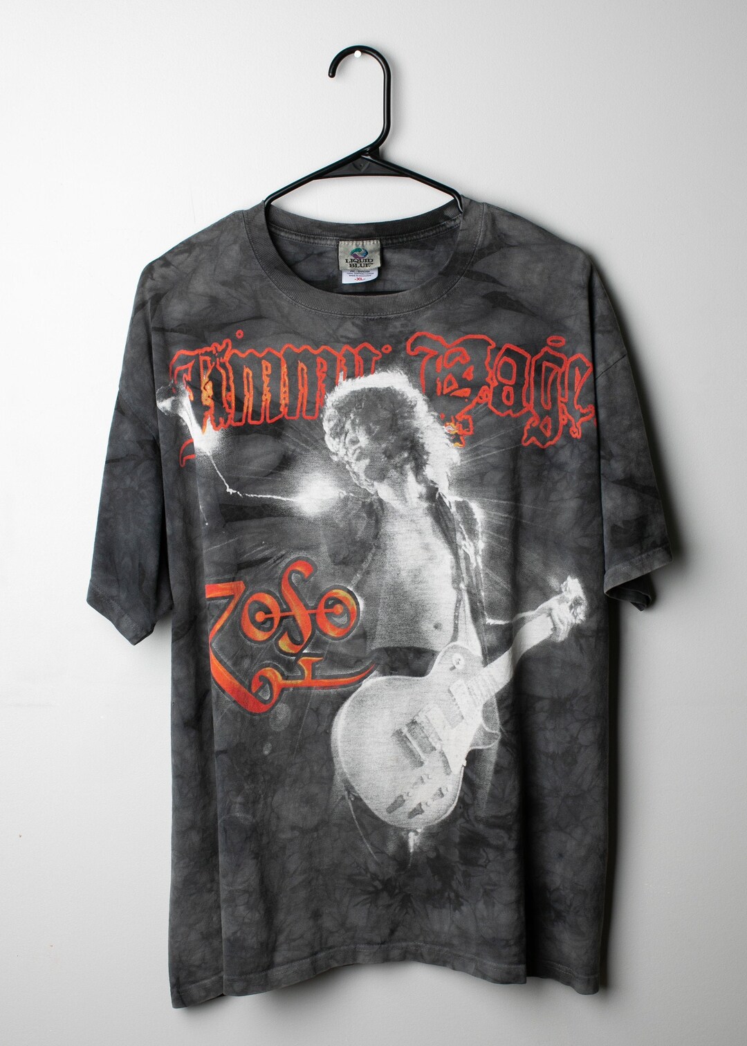 RARE Vintage Jimmy Page T-shirt LED ZEPPELIN Liquid Blue Lic. - Etsy