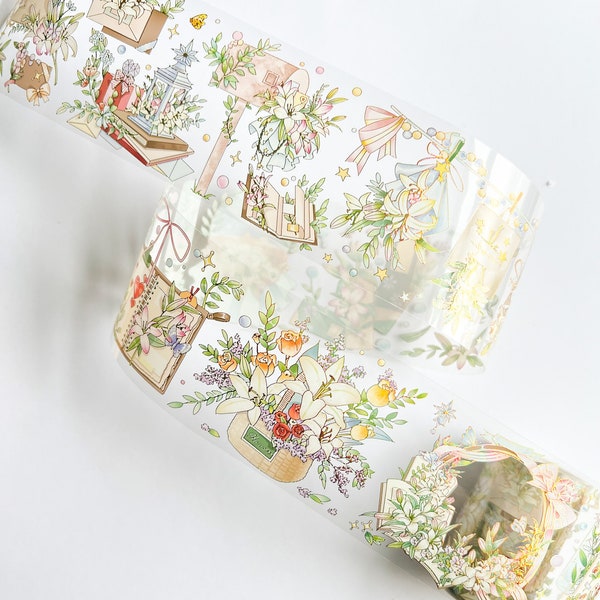 Country Florals PET Decorative Tape Stationary Scrapbooking Accessory Washi Tape