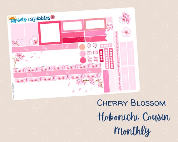 Sakura Blossom Hobonichi Monthly Planner Sticker kit
