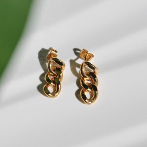 Gold Stainless Steel Chain Earrings