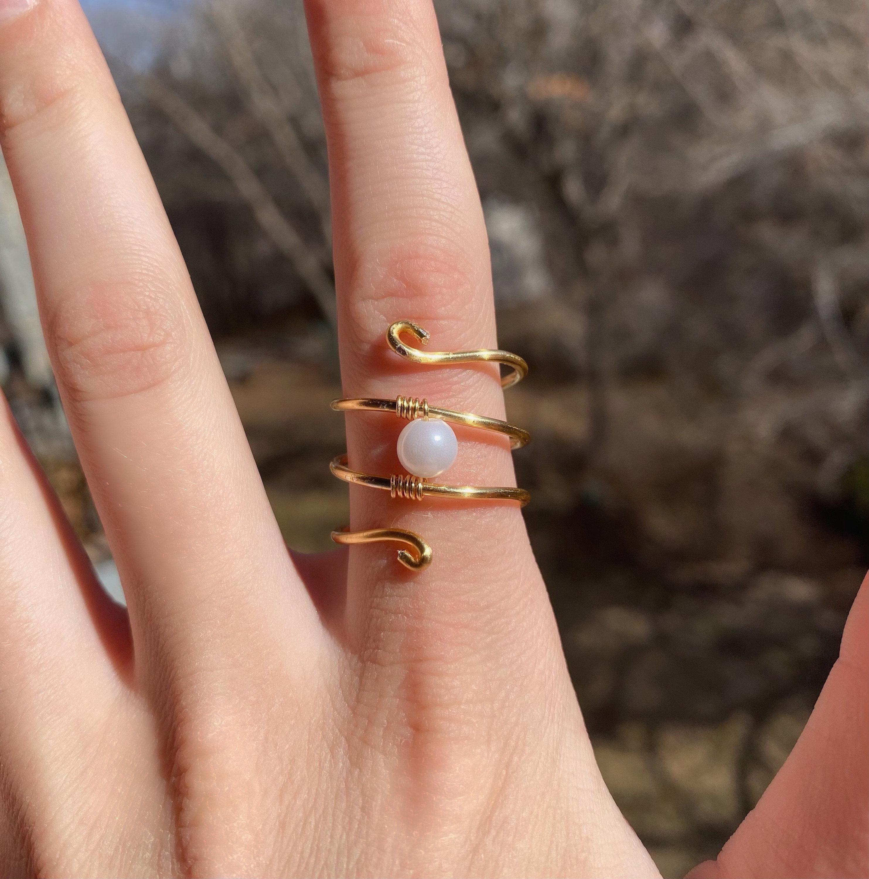 Spiral Pearl Ring - Etsy