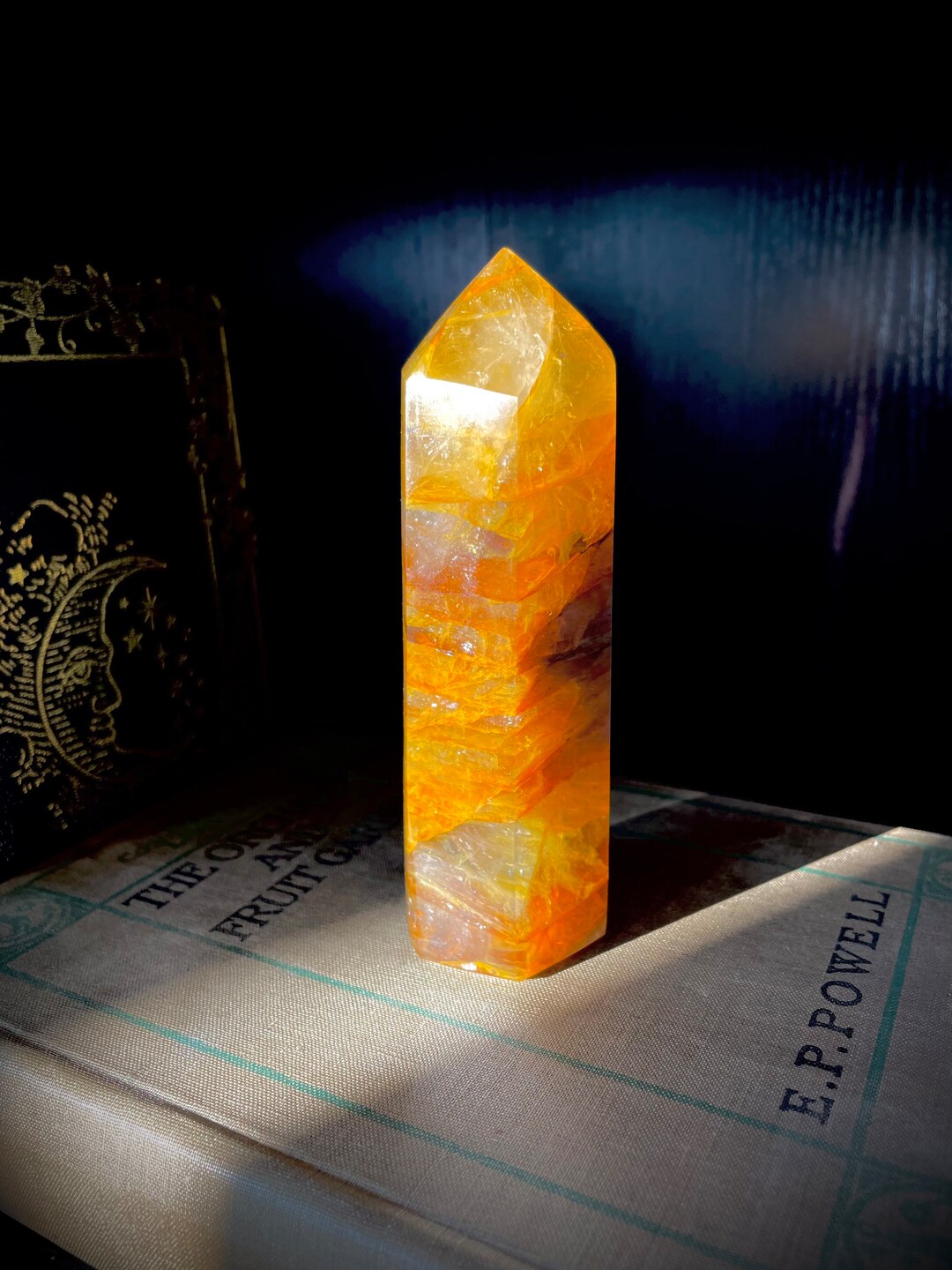 Golden Healer Quartz Tower Crystal Tower Display Crystals Healing Crystals Powerful Crystal for