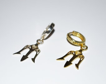 Neptune&#39;s  Earring ,Earring ,925 Sterling Silver,God of Sea Earring,greek mythology art,Gold Necklace