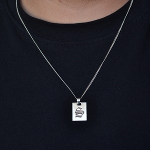 Collar con inicial de plata 925, collar con inicial, collar con letras, colgante de la suerte personalizado, collar personalizado con inicial, colgante con letras
