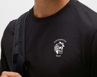 Memento Mori Tshirt, Regular Fit Men, Minimal Tshirt, Afterlife Tshirt,Halloween, All Souls Day T-shirt, Remember your death