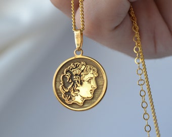 Alexander the Great Coin Necklace  Alexander Necklace, Greek Coin Necklace, Gold Coin Necklace, Alexander the Great Necklace