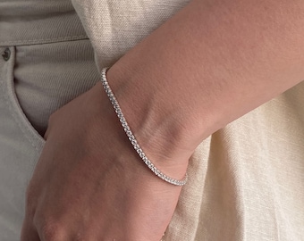 Tennis bracelet , Gold Bracelet for Women , Bracelet Dainty Bracelet Sterling Silver , Minimalist Bracelet Gift for Her