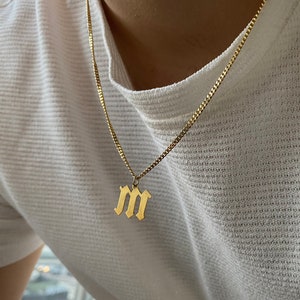 Collar para hombre, colgante con inicial, regalo para él, regalos, collar con inicial, collar de cadena, regalo personalizado para hombres, collar con letras personalizado,