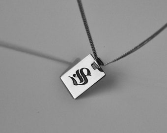 Herrhalsband, initialhänge, present till honom, presenter, initialhalsband, trottoarkantskedja, personlig present till män, personligt bokstavshalsband,