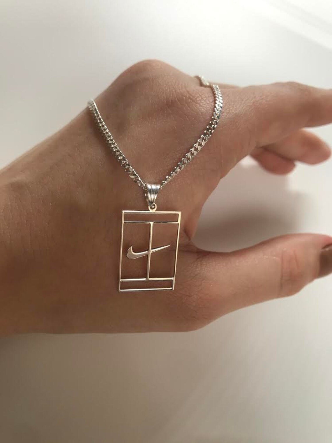 925 Sterling Silver NIKE Necklace Etsy