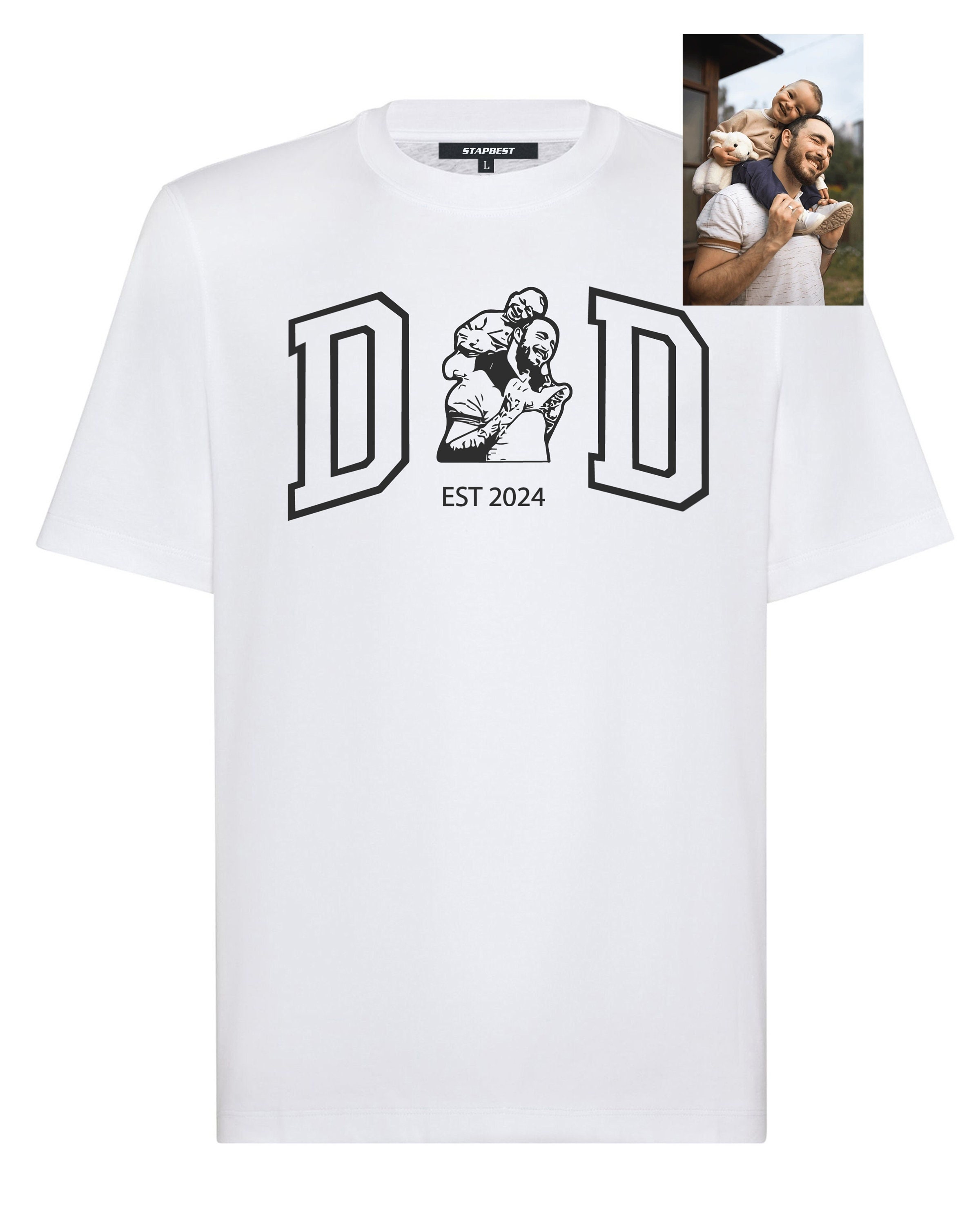 Custom Photo Shirt for Dad, Father's Day Tshirt, Fathers Day Gifts, Personalized Dad Portrait Shirt, Best Dad Ever, Dad Gift, Birthday Gift