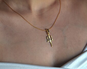 Neptune&#39;s  necklace, Trident Necklace,925 Sterling Silver,God of Sea Pendant,greek mythology art