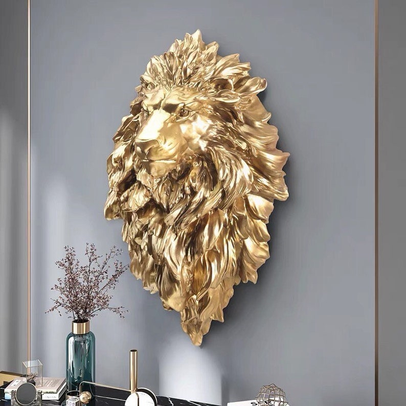 3D Relief Lion Head Large Wall Sculpture. Nordic Irregular Etsy