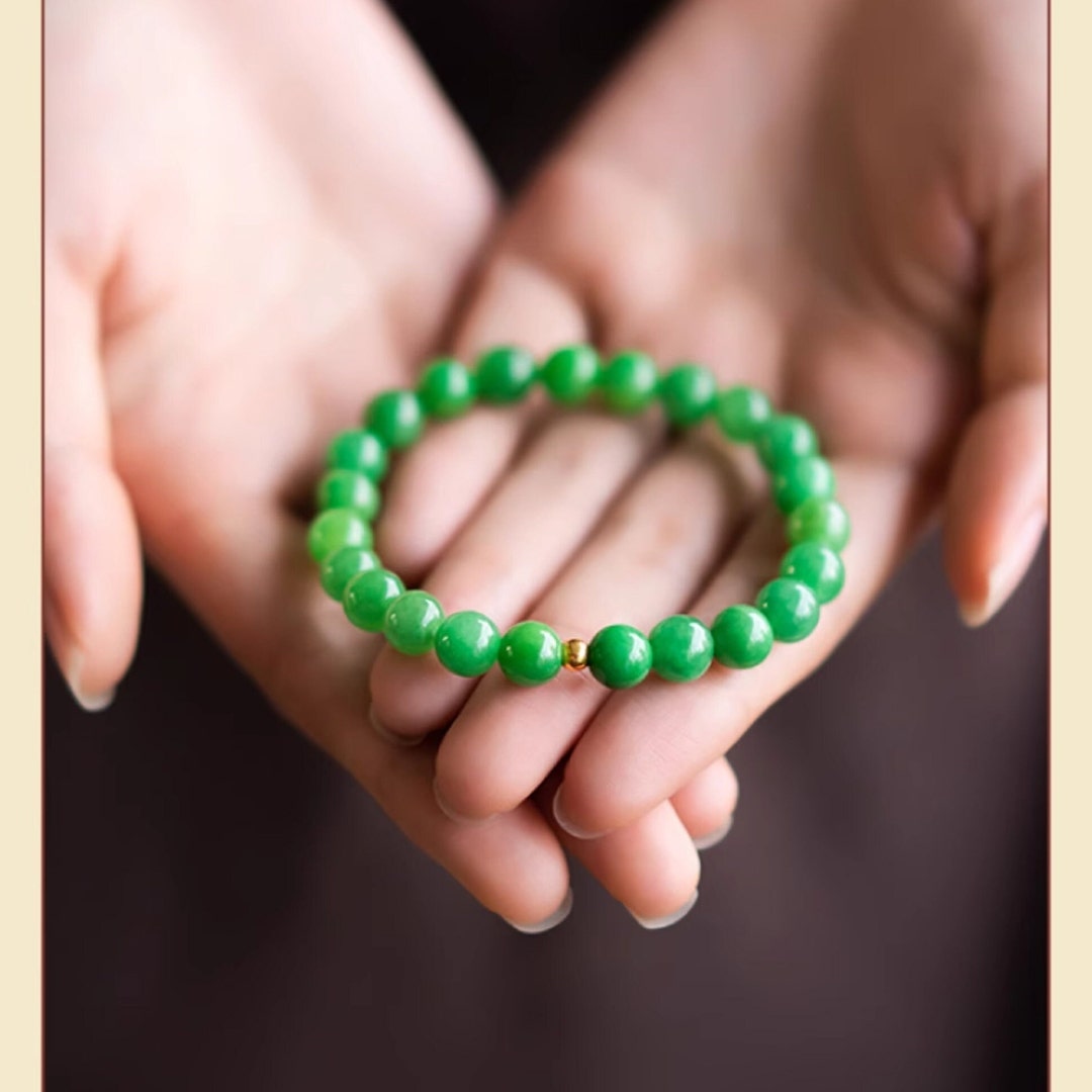 Pure Gold Beads Highgrade Jade Bracelet Jade Lucky Bracelet Etsy