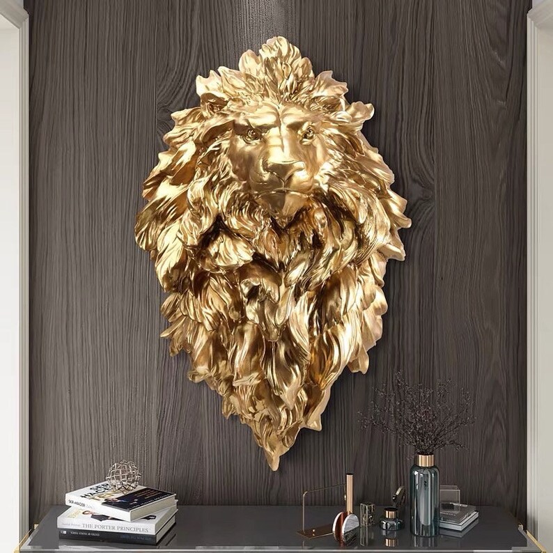 3D Relief Lion Head Large Wall Sculpture. Nordic Irregular Etsy