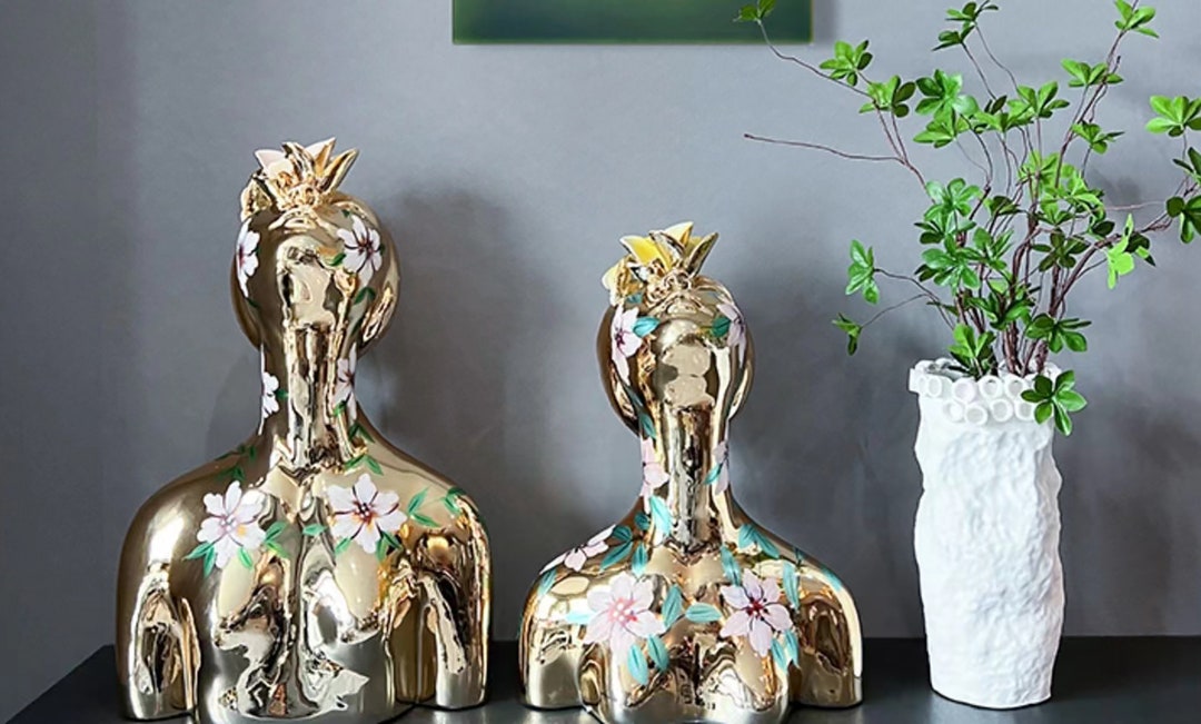 Resin Maiden Bust Sculpture, Abstract Sculpture,model Room Showroom