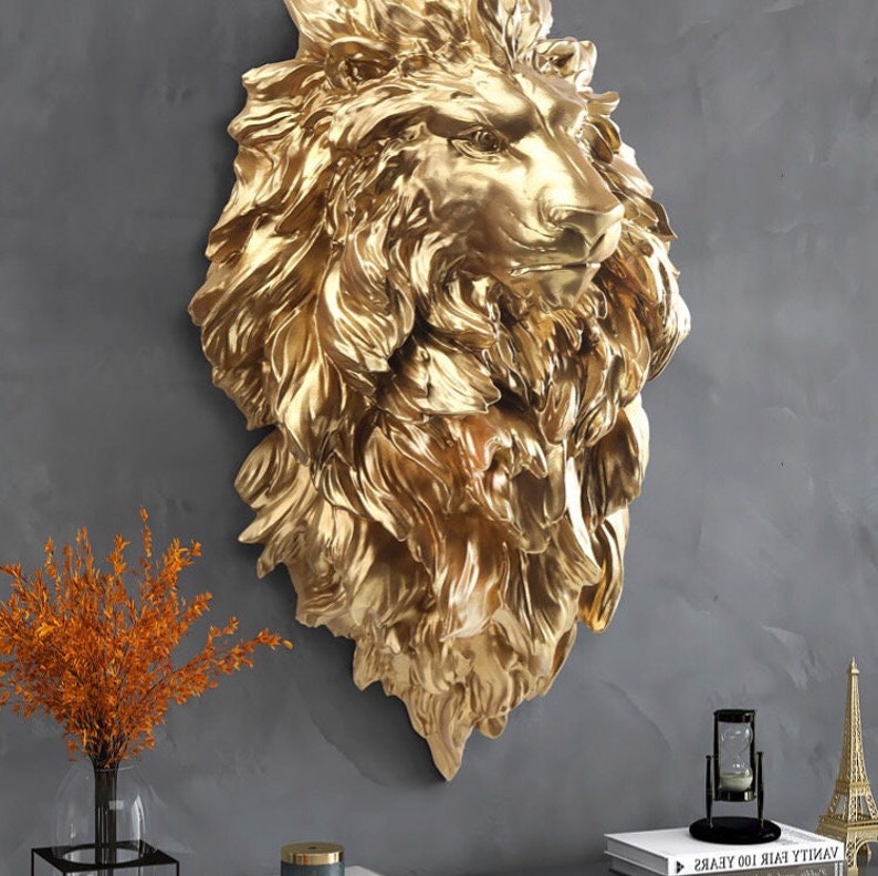 3D Relief Lion Head Large Wall Sculpture. Nordic Irregular Etsy