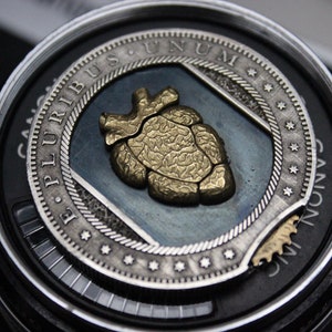Hobo Nickel Heart Coin One Beating Heart Hobo Nickel Hand Engraved Coin