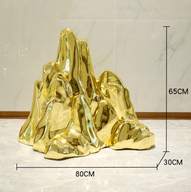 Large Semihandmade Rockery Decorative Floor Ornament Resin Sculpture Artwork, Good Gift Etsy