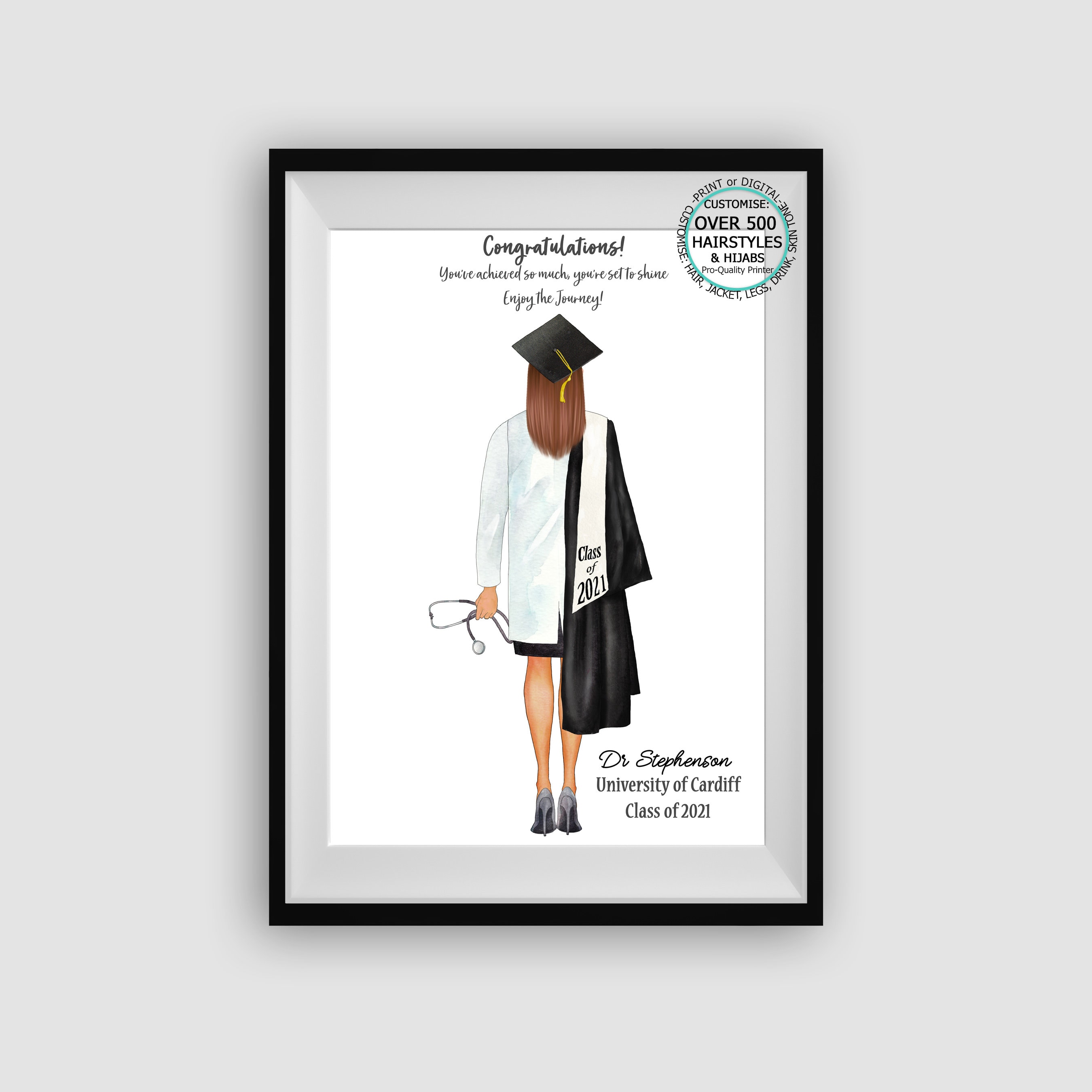 Doctor Daughter Graduation Gift Personalised Digital Print - Etsy UK