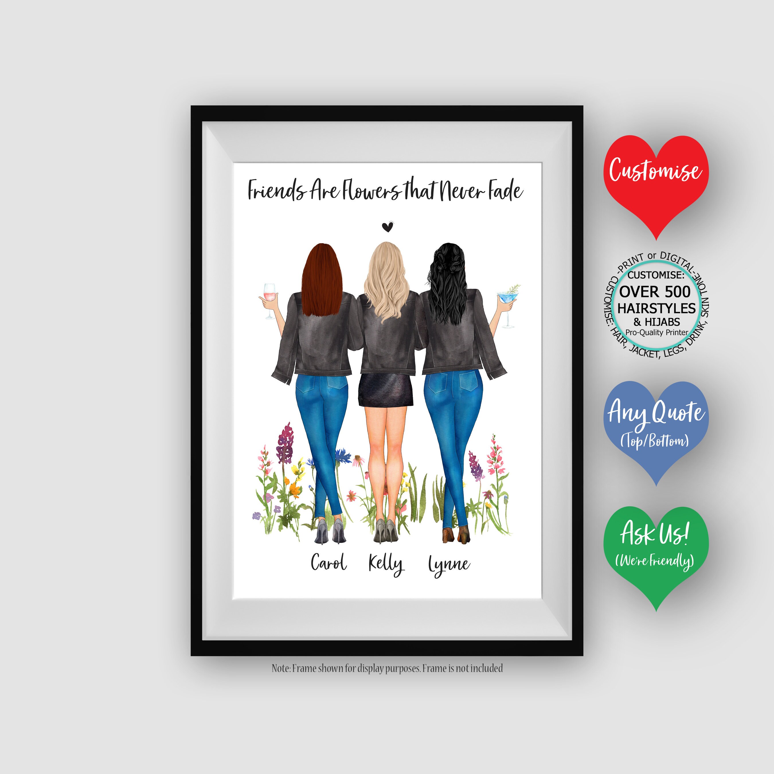 Friends Are Like Flowers Quote Three Best Friends in Wild Etsy