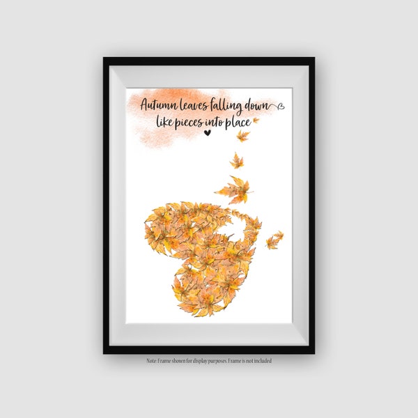 Taylor Swift Lyric Print | Autumn Leaves Falling Down Like Pieces into Place | Autumn Scene | Gift for Swiftie
