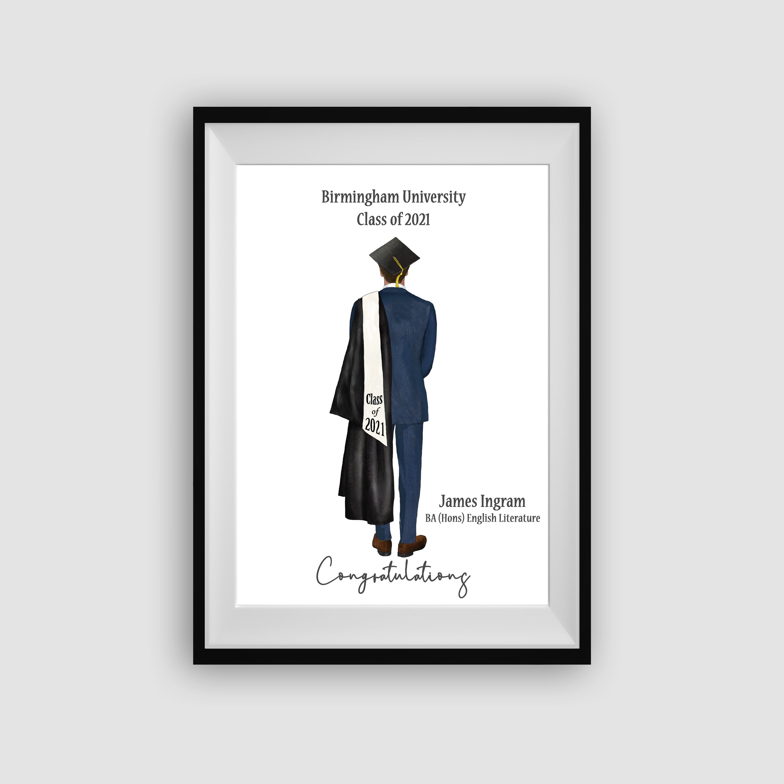 Male Graduation Gift Personalised Print Congratulations - Etsy UK